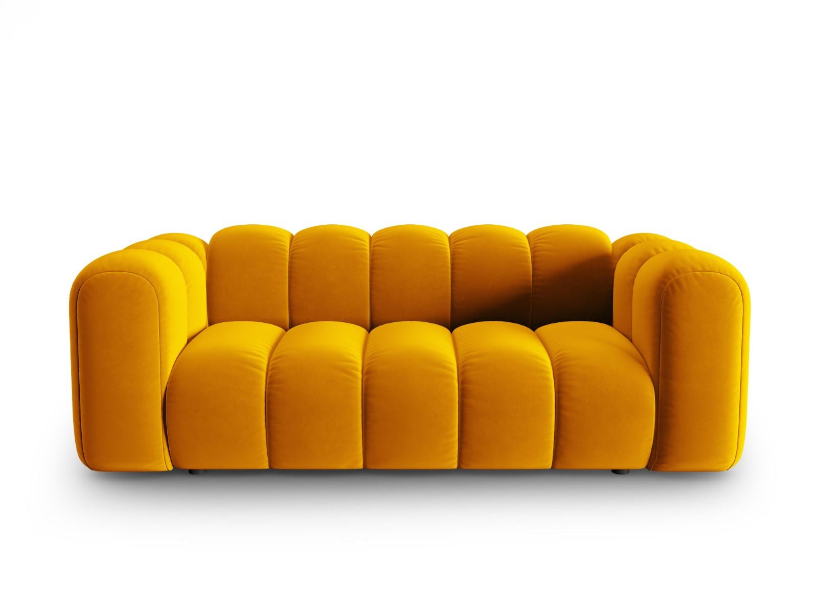 SOFA Lupine aus Samt gelb 2 Sitzplätze - Gelb, Textil (200/70/95cm) - Micadoni