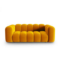 SOFA Lupine aus Samt gelb 2 Sitzplätze - Gelb, Textil (200/70/95cm) - Micadoni
