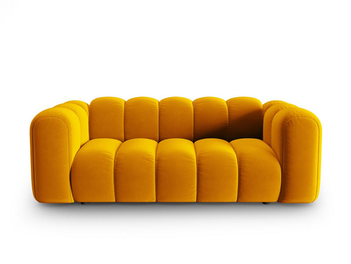 SOFA Lupine aus Samt gelb 2 Sitzplätze - Gelb, Textil (200/70/95cm) - Micadoni