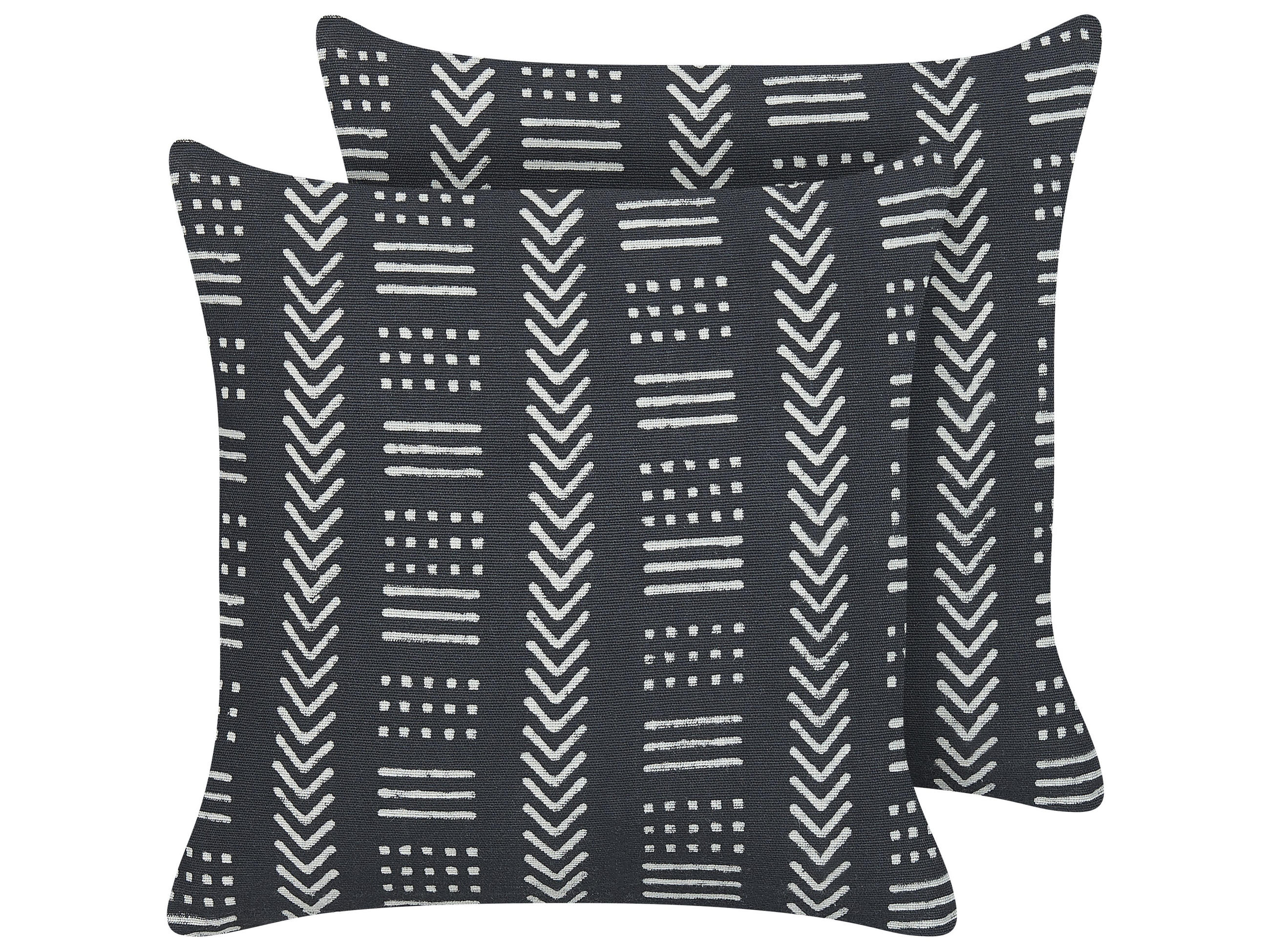 DEKOKISSEN 2er-Set Cremeweiß 45/45 cm Benzoin - Ecru, Naturmaterialien/Textil (45/45cm) - Beliani