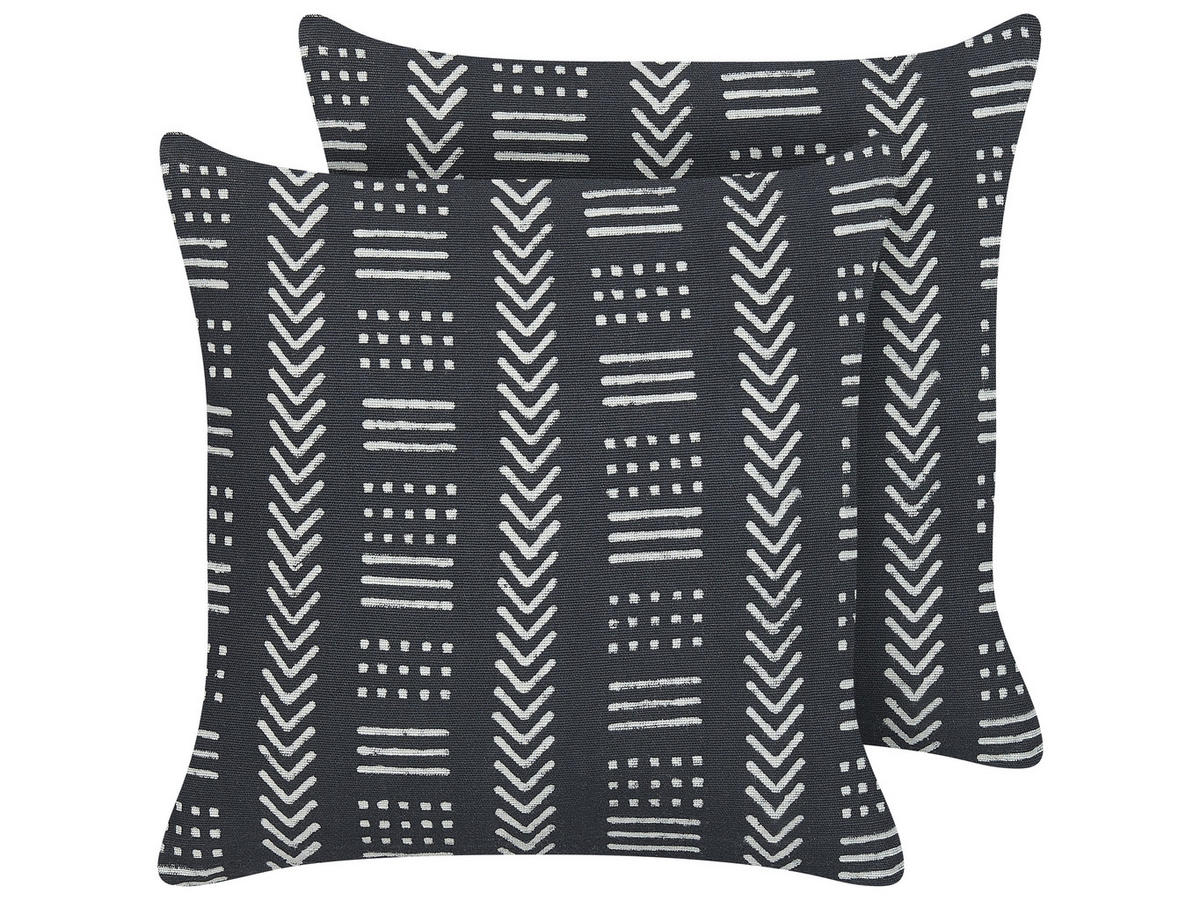 DEKOKISSEN 2er-Set Cremeweiß 45/45 cm Benzoin - Ecru, Naturmaterialien/Textil (45/45cm) - Beliani