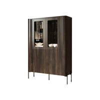VITRINE Vera - Eichefarben/Schwarz, Holzwerkstoff/Metall (110/160/40cm) - MIRJAN24