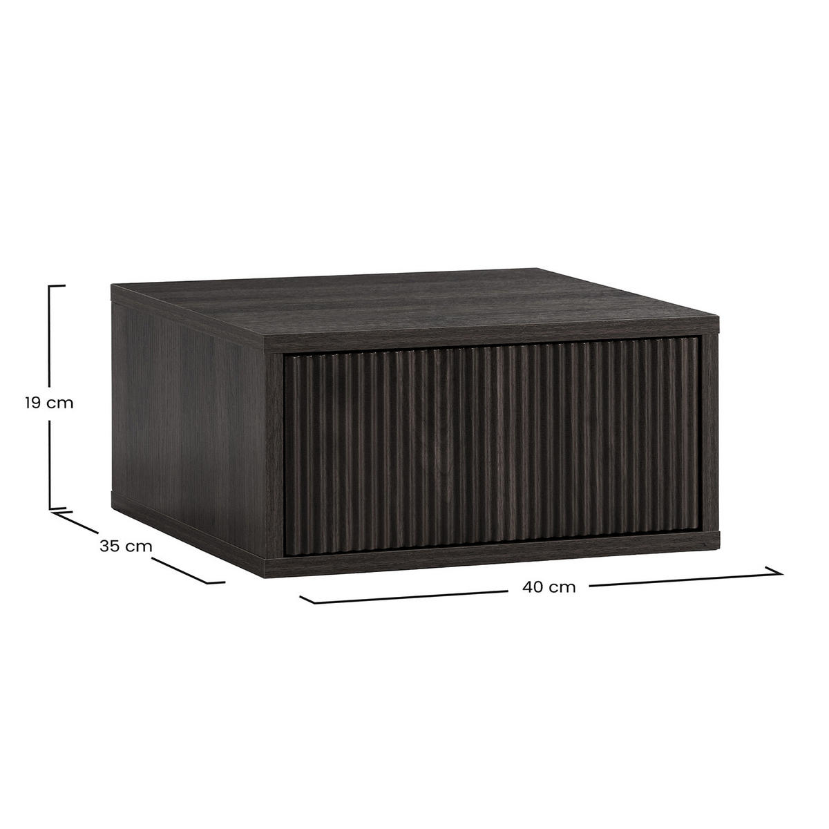 MĂSUȚA DE NOAPTE SUSPENDATĂ Florida cu 1 sertar, aspect de nuc comun - culoare nucă, compozit lemnos (40/19/35cm) - VS Venta-stock