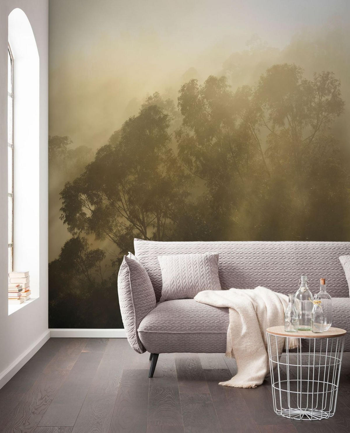 FOTOTAPETE nebliger Wald 400 x 250 cm - Grün, Papier (400/250cm) - Sanders & Sanders