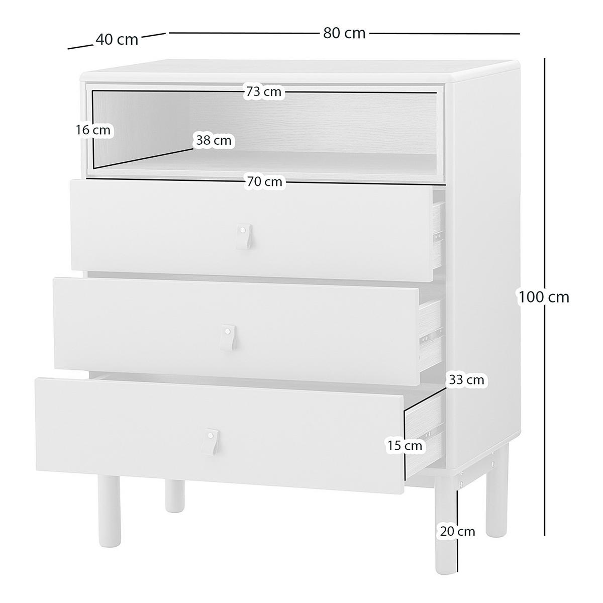 KOMMODE - MDF / Spanplatte - Blaugrau/Braun, Holz/Holzwerkstoff (80/100/40cm) - home24