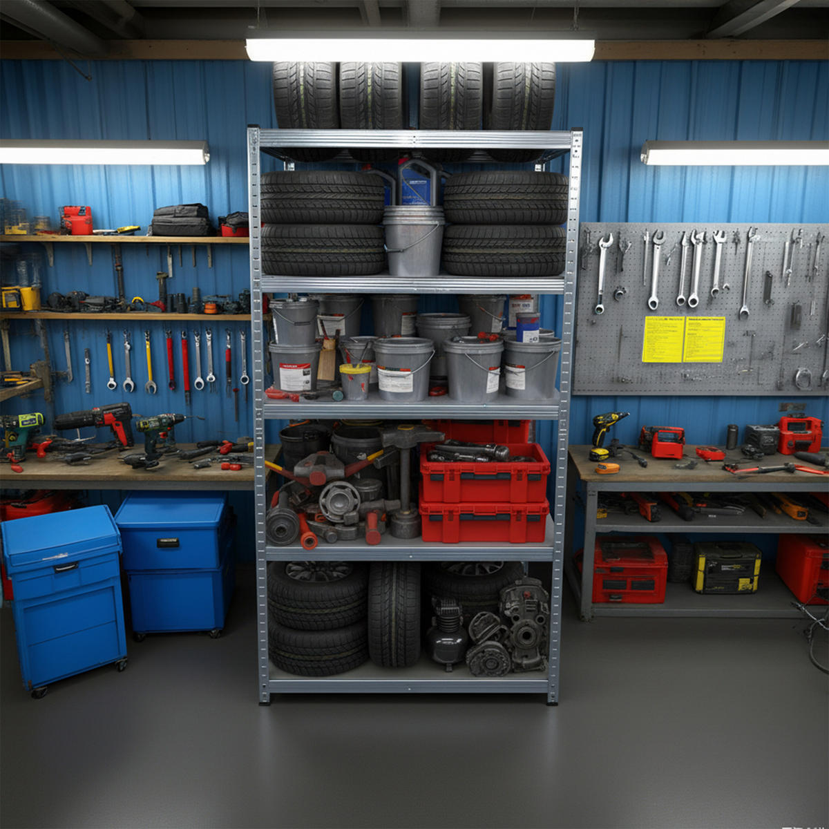 SCHWERLASTREGAL - Multicolor, Holzwerkstoff/Kunststoff (60/180/30cm) - Relaxdays