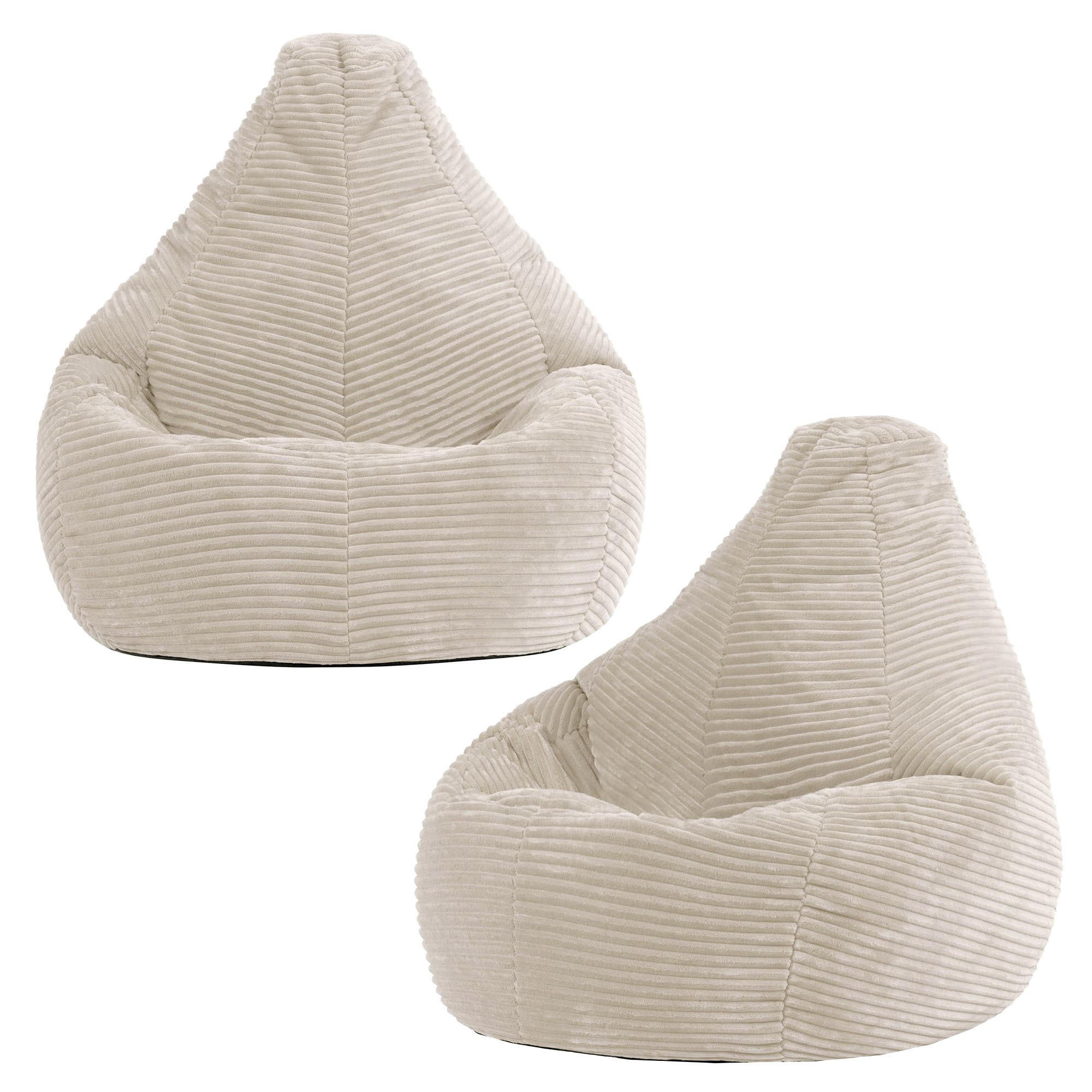 SITZSACK für Kinder Sessel aus Cord 2-tlg. - Beige, Textil (69/59/65cm) - icon