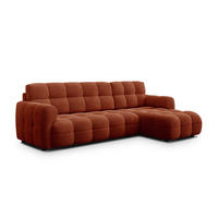 ECKSOFA MELLOW 4-Sitzer, dunkelorange - Dunkelorange/Schwarz, Holz/Textil (262/156cm) - Courtois Laville