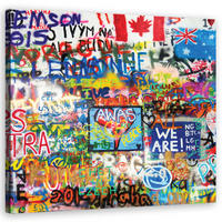 LEINWANDBILD, Abstrakt-Farben 50x50cm - Multicolor, Textil (50/50cm) - Feeby