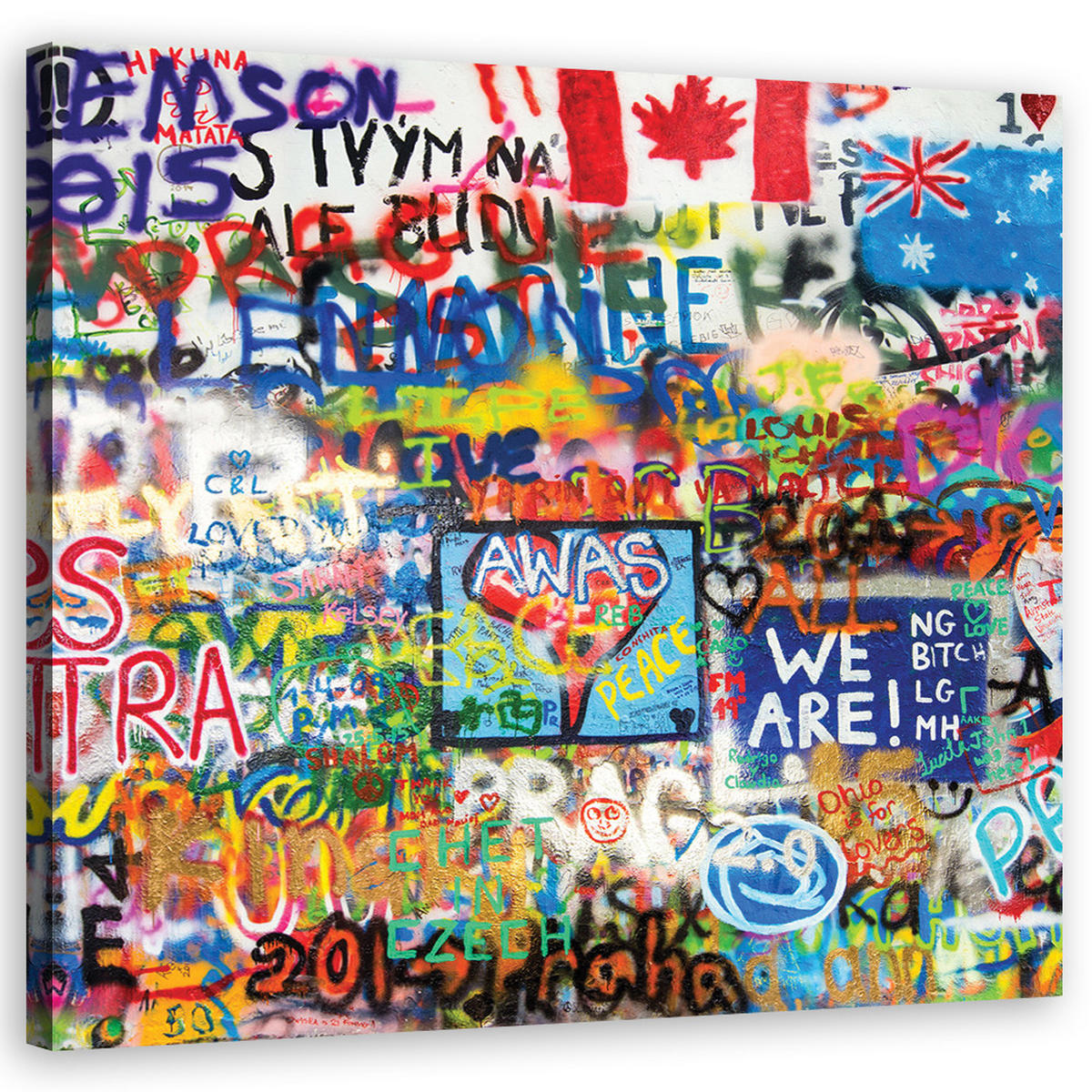 LEINWANDBILD, Abstrakt-Farben 50x50cm - Multicolor, Textil (50/50cm) - Feeby