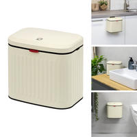 ABFALLEIMER, Metall cremefarben, 3 Liter - Creme, Metall (22.5/20/16.5cm) - eluno