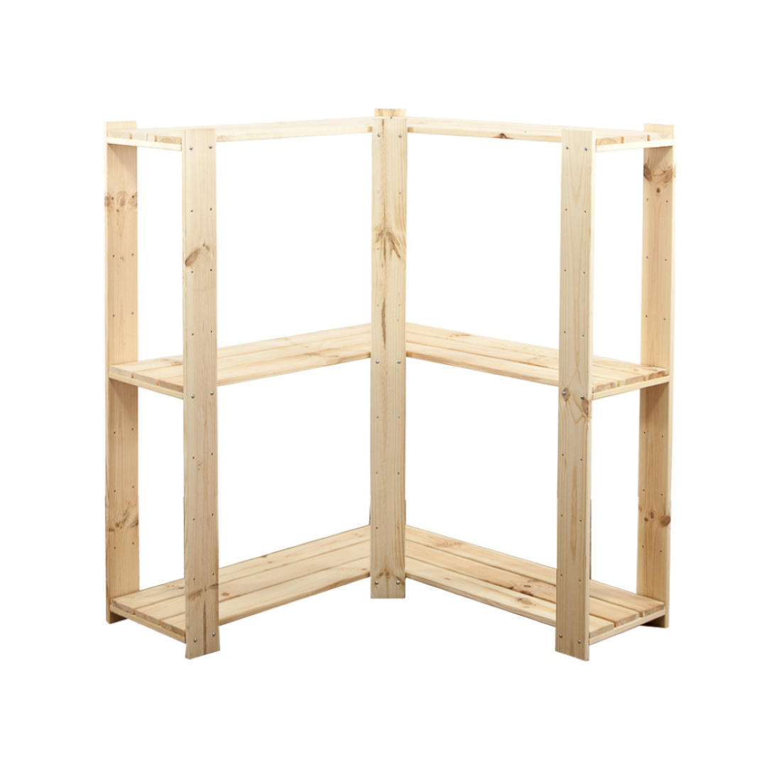 ECKREGAL WOODLAND 115x85x30cm Fachlast 120kg 3 Fachboden Kiefernholz Natur - Naturfarben, Holz (85/115/30cm) - PROREGAL