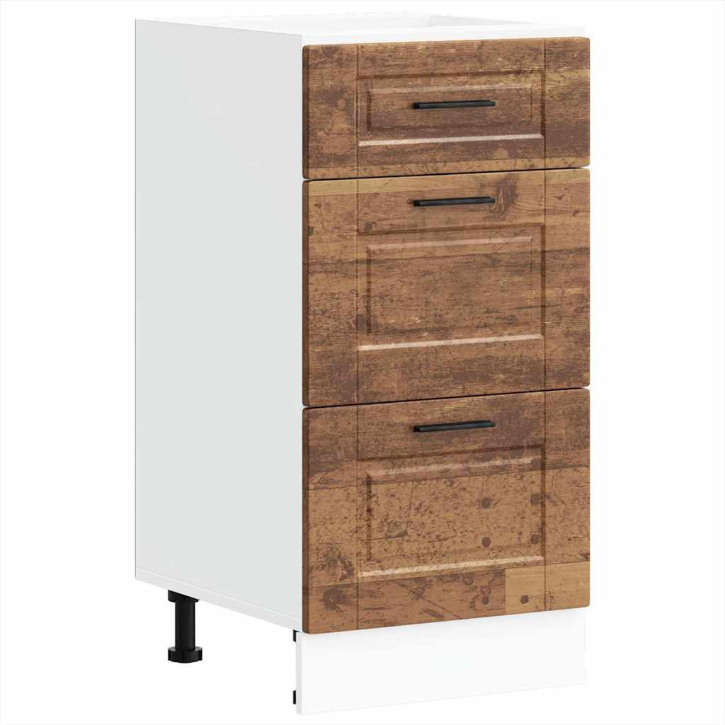 KÜCHENUNTERSCHRANK Samu Altholz-Optik 40x46x81,5 cm - Zwetschgeholzfarben, Holz (40/81.5/46cm) - DELUKE
