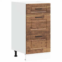 KÜCHENUNTERSCHRANK Samu Altholz-Optik 40x46x81,5 cm - Zwetschgeholzfarben, Holz (40/81.5/46cm) - DELUKE