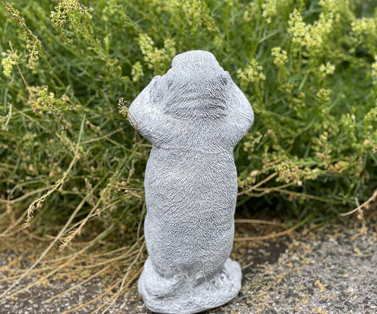 STEINFIGUR Murmeltier Max frostfest wetterfest Steinguss - Grau, Stein (11/27/11cm) - stoneandstyle