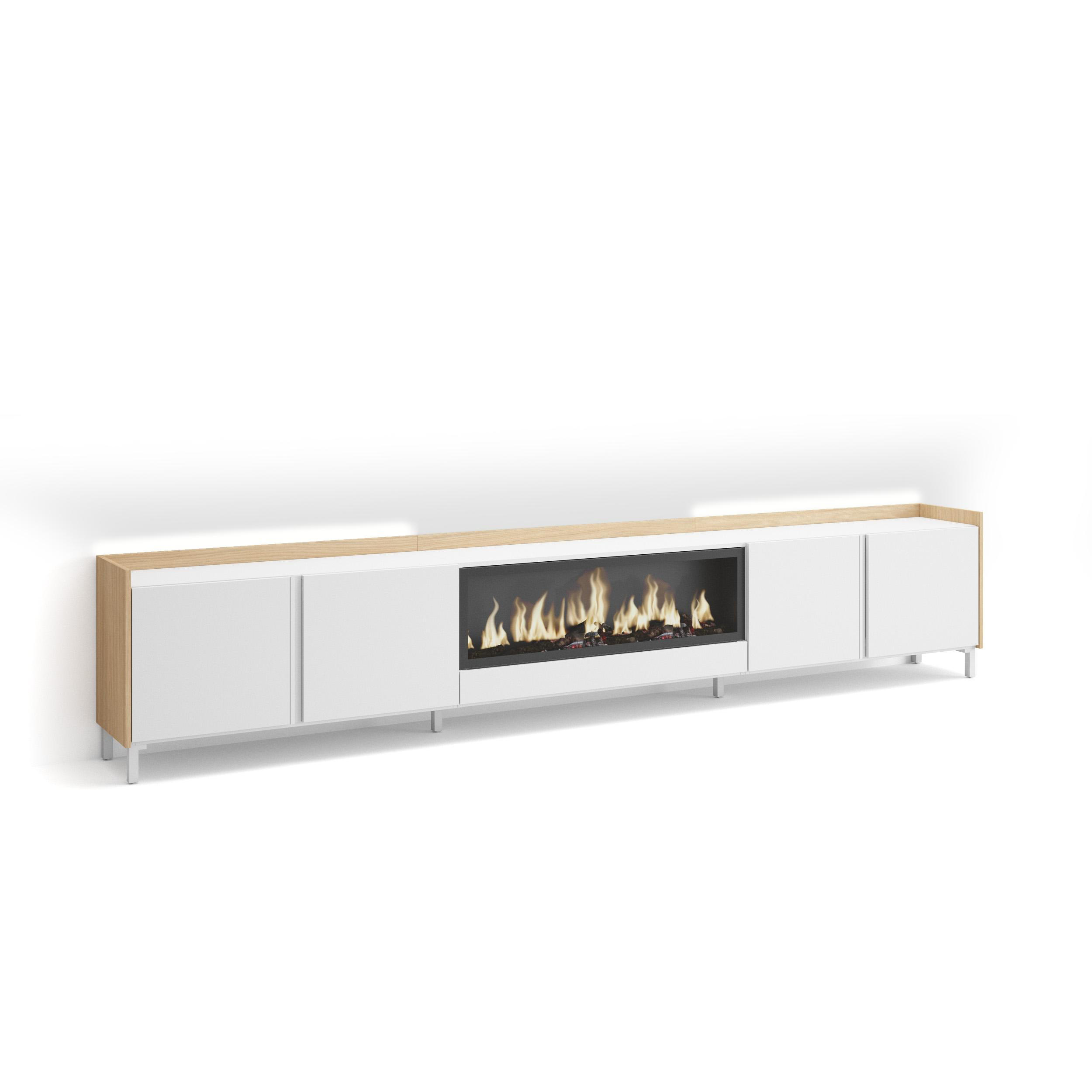 Skraut Home Lowboard, Weiß 315x61x35 cm