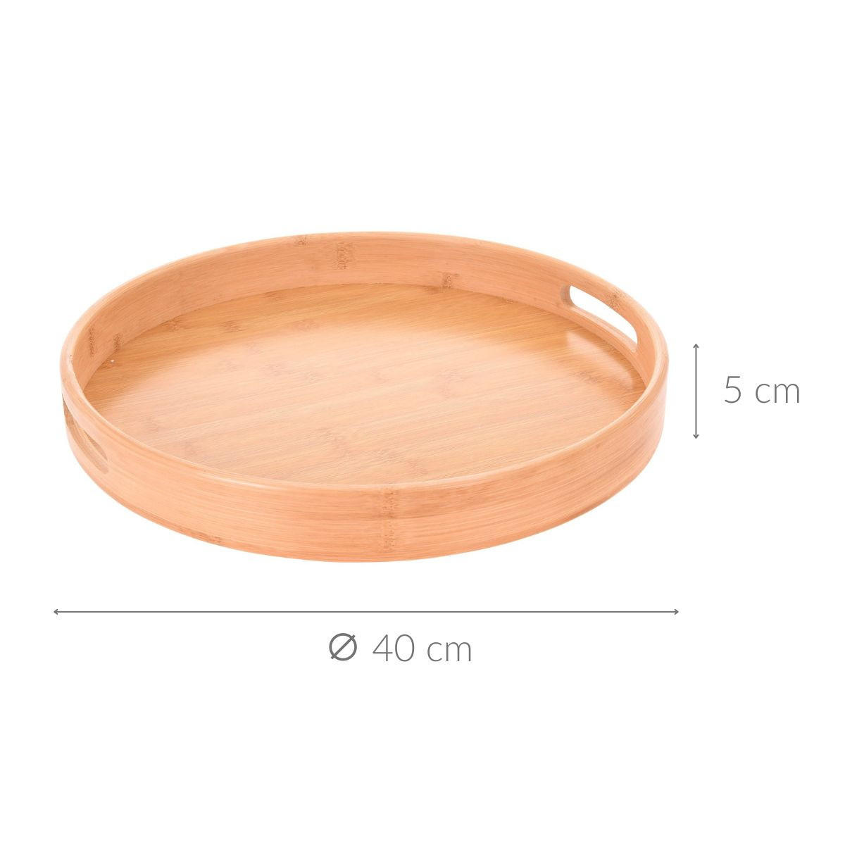 FRÜHSTÜCKSTABLETT rund rund Braun 40/40/5 cm - Braun, Naturmaterialen (40/5/40cm) - Home Styling Collection