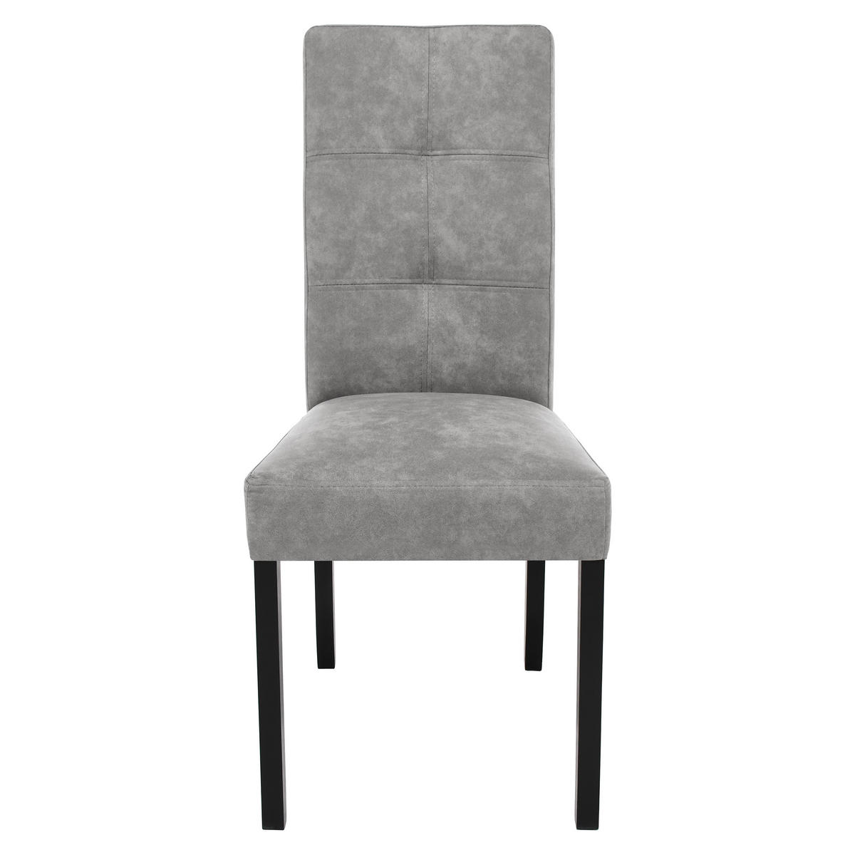 STUHL Solis mit schwarzen Holzbeinen, Polsterstuhl, Hellgrau - Hellgrau/Schwarz, Holz (45/100/42cm) - Beautysofa