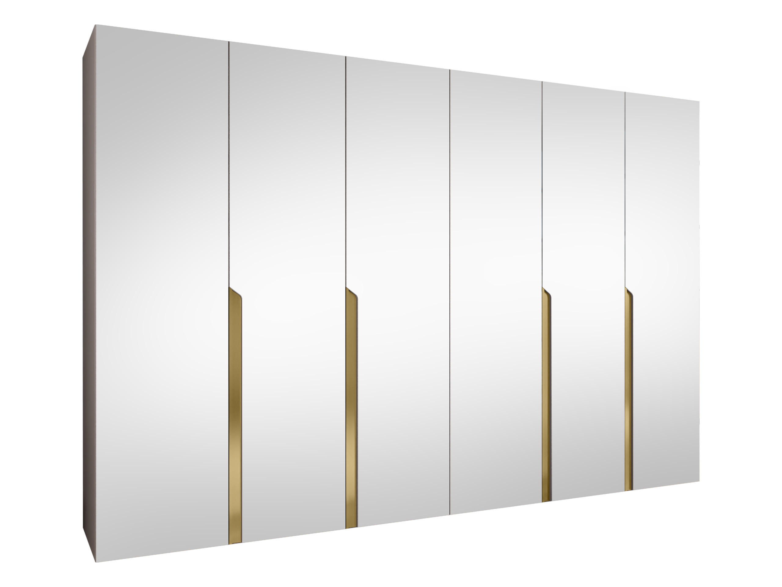 DREHTÜRENSCHRANK Mila III 300 - Kaschmir/Goldfarben, Holzwerkstoff/Kunststoff (300/202/52cm) - MIRJAN24