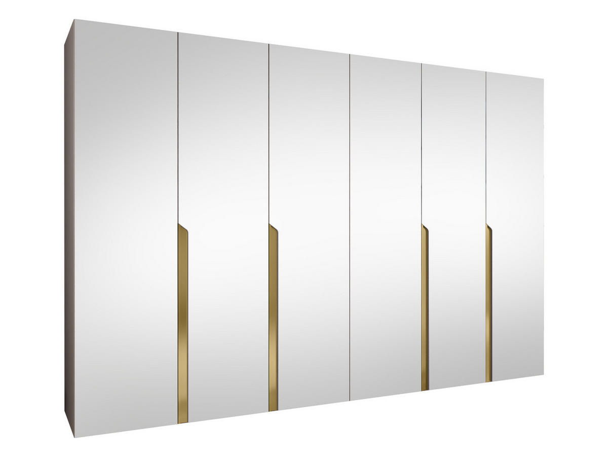 DREHTÜRENSCHRANK Mila III 300 - Kaschmir/Goldfarben, Holzwerkstoff/Kunststoff (300/202/52cm) - MIRJAN24