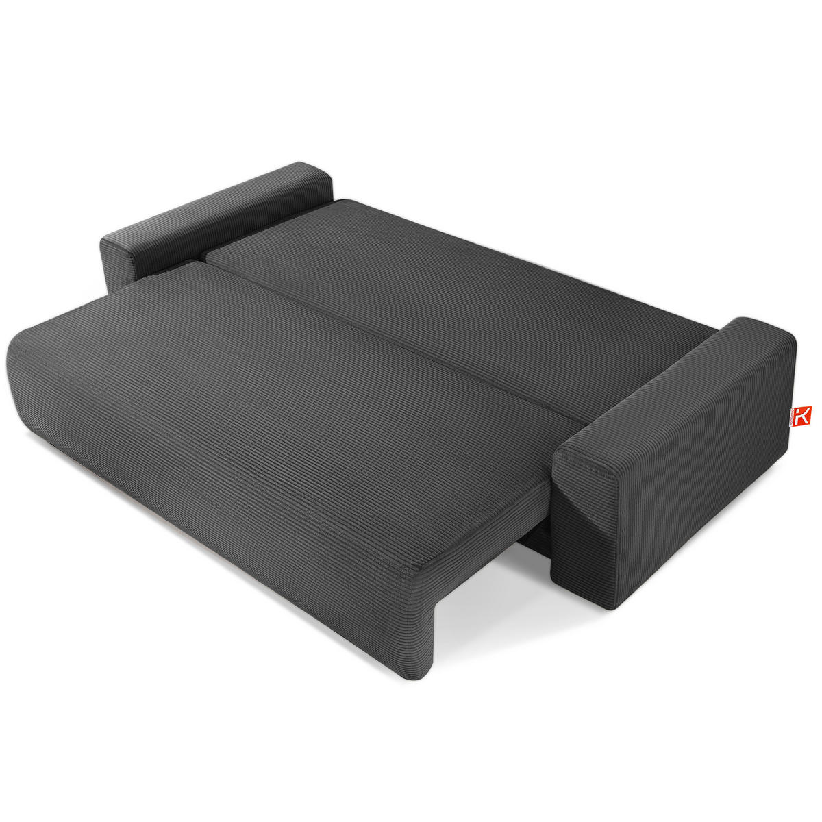 3-SITZER SCHLAFSOFA MOLLIS, Corduroy, Grau - Grau, Holz/Holzwerkstoff (250/93/108cm) - KONSIMO®