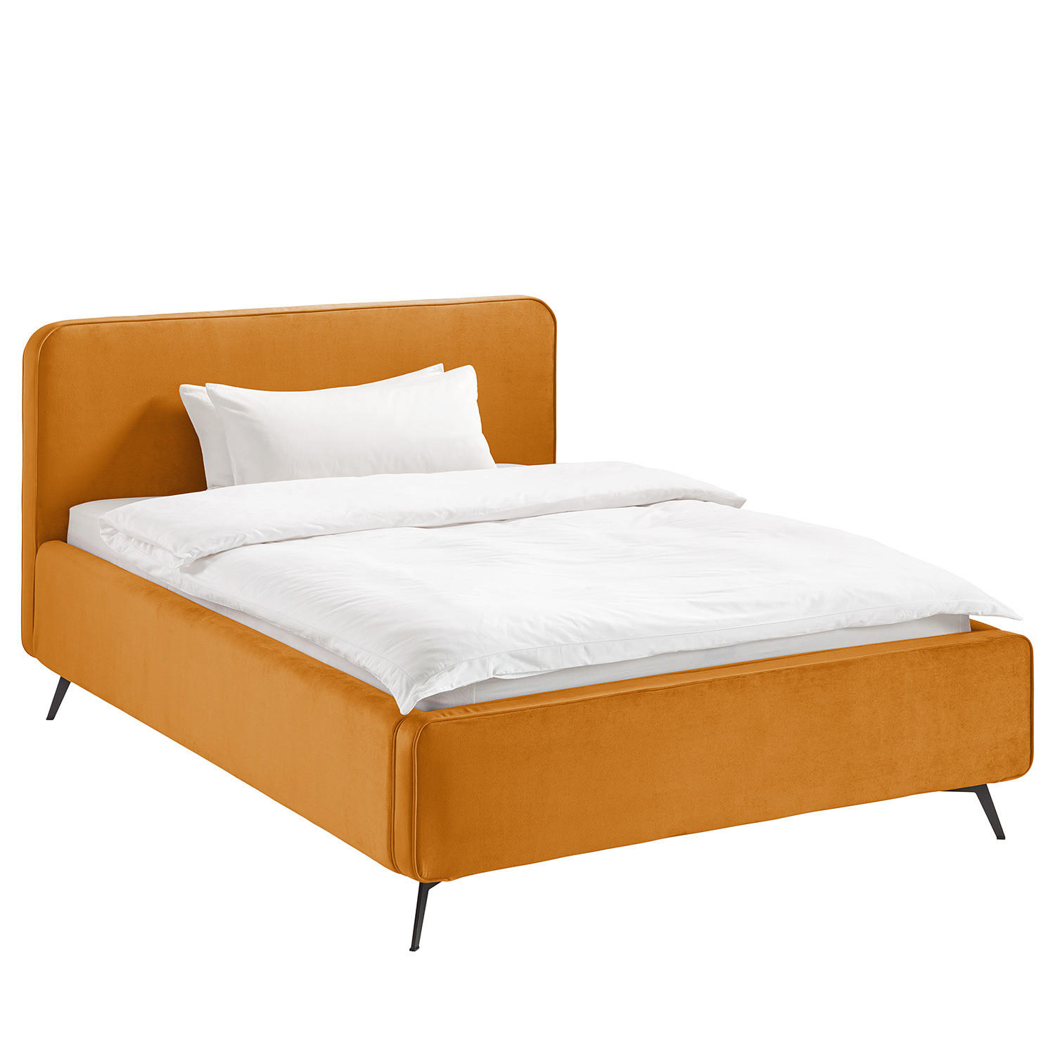 POLSTERBETT - Gelb, Textil (160/200cm) - home24