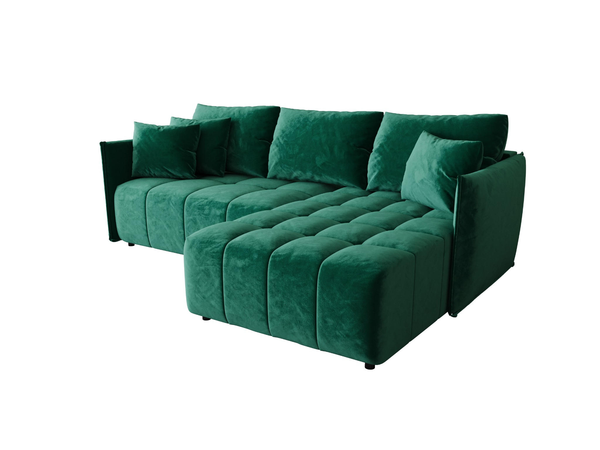 ECKSOFA mit Schlaffunktion ONIL L Monolith 37 Rechts - Grün, Textil (245/175cm) - Bedante