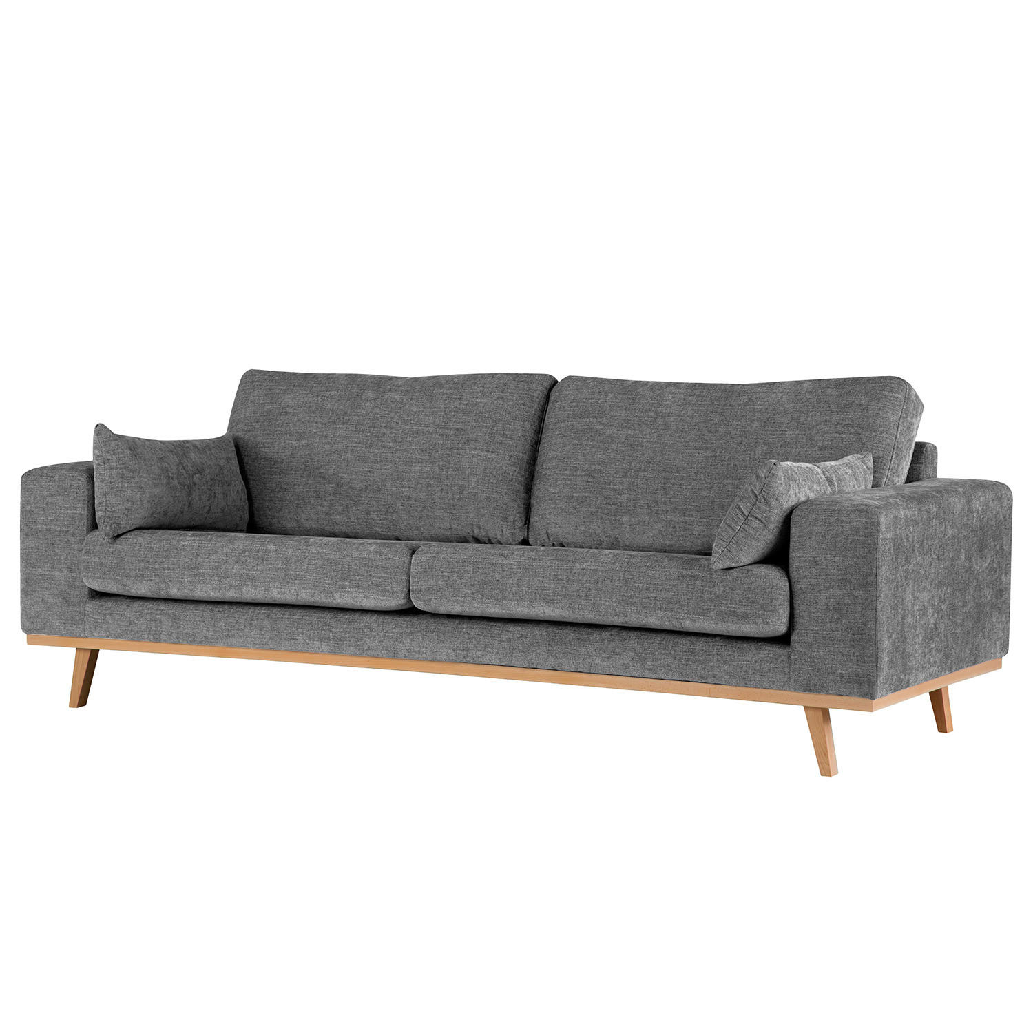 2-SITZER SOFA - Dunkelgrau/Buchefarben, Textil (197/81/88cm) - home24