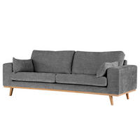 2-SITZER SOFA - Dunkelgrau/Buchefarben, Textil (197/81/88cm) - home24