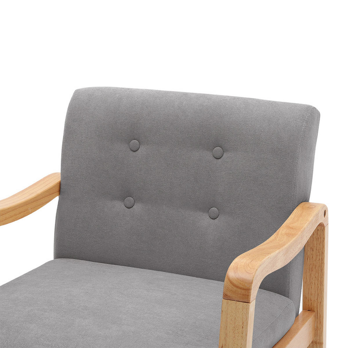 POLSTERSESSEL 70/63/78 cm Armlehnen Holzrahmen Leinen Grau - Naturfarben/Grau, Holz/Textil (70/78/63cm) - Livingandhome