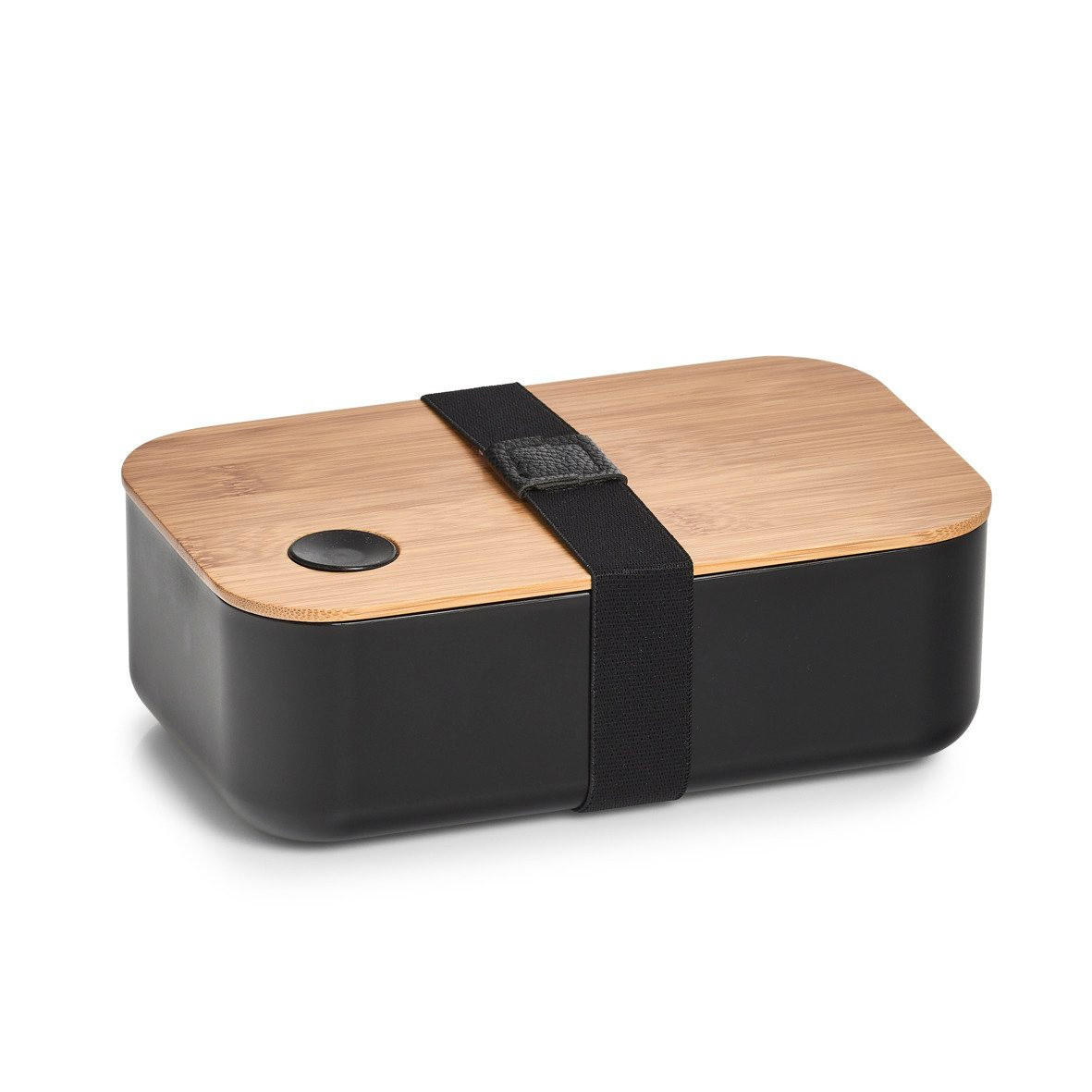 LUNCHBOX mit Fach 19/12/7 cm - Schwarz, Kunststoff (12/7/19cm) - ZELLER
