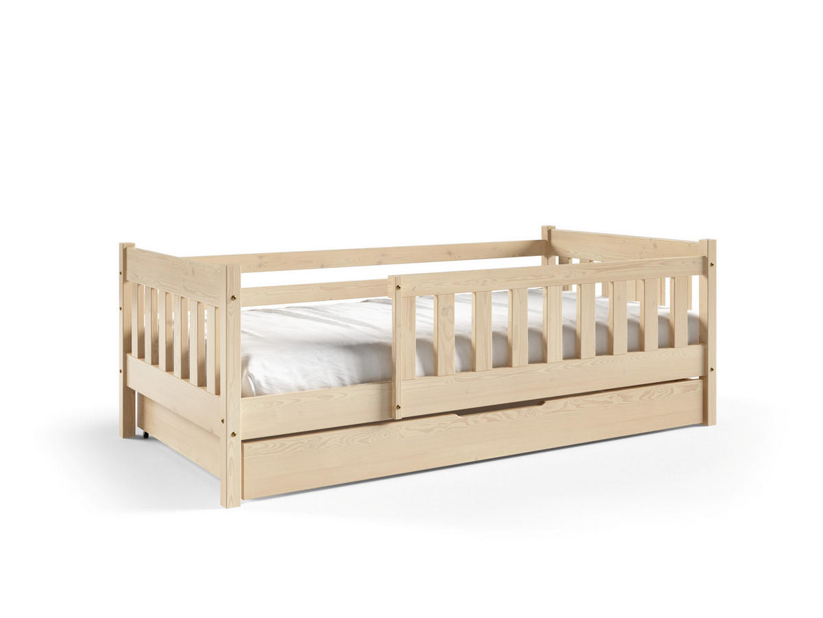 KINDERBETT ELSA mit Bettkasten 80x160 cm Kieferfarben - Kieferfarben, Holz (80/160cm) - MASSENO