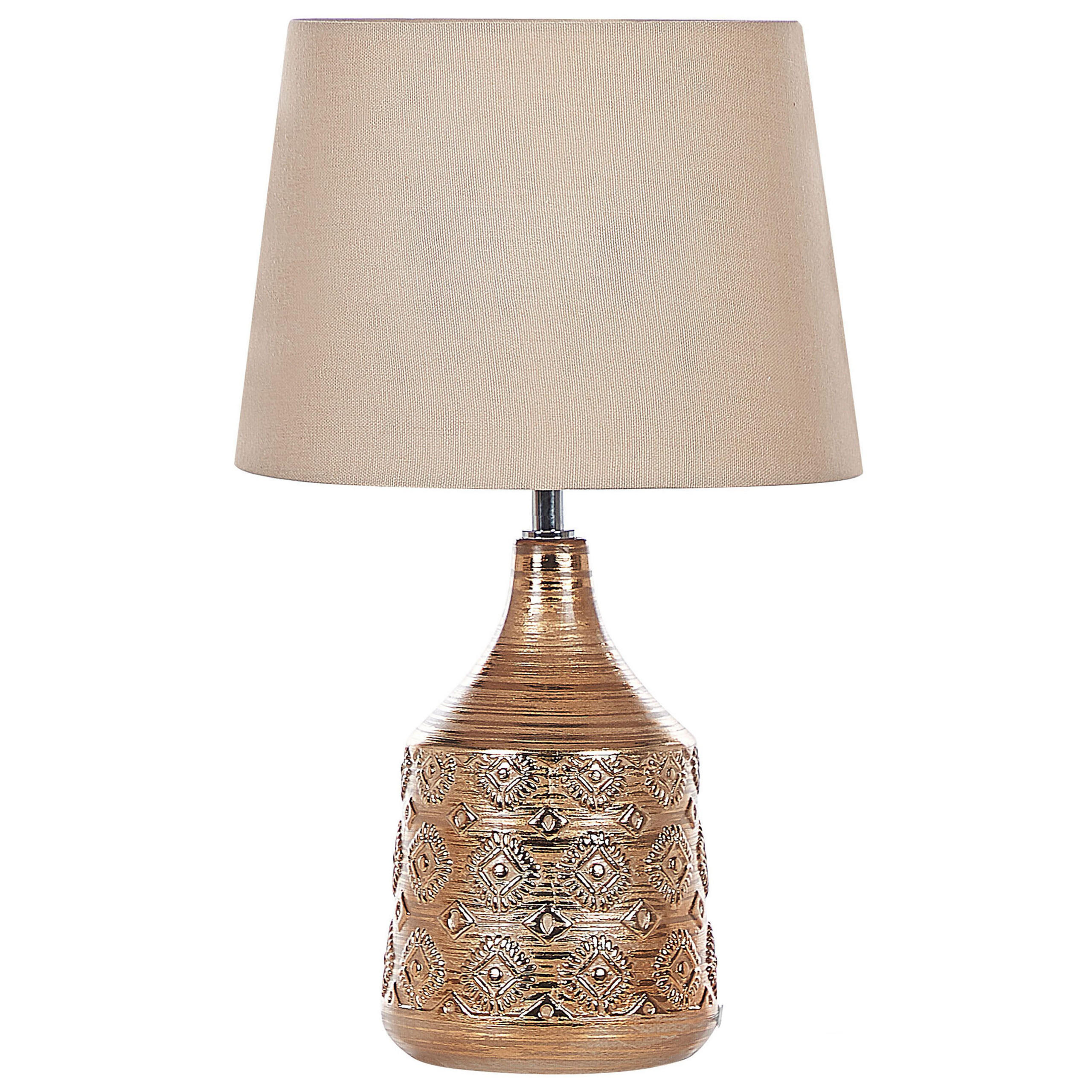 TISCHLAMPE Wari 29/29/47 cm - Beige, Keramik (29/29/47cm) - Beliani