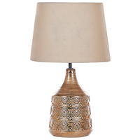 TISCHLAMPE Wari 29/29/47 cm - Beige, Keramik (29/29/47cm) - Beliani