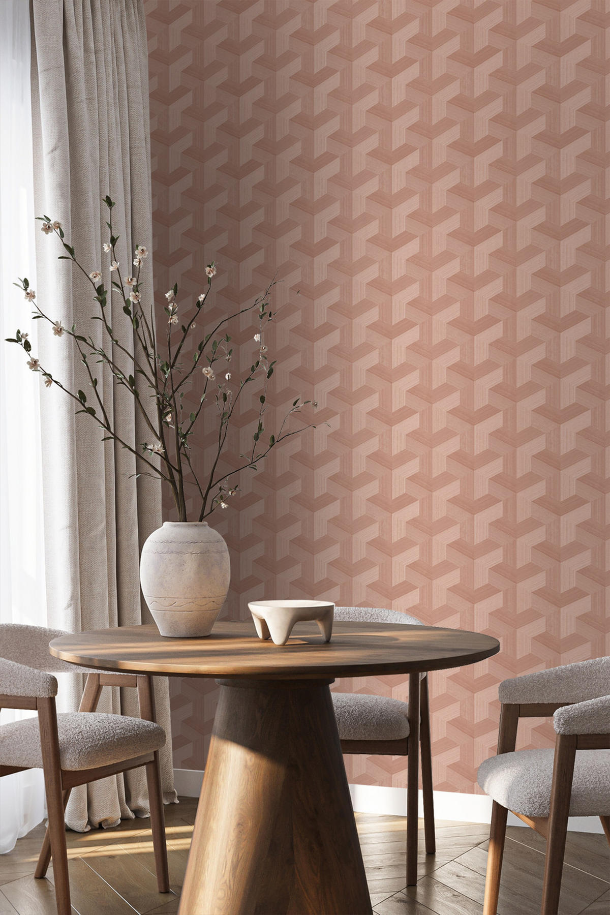 TAPETE 3D-Muster 50 x 900 cm - Terracotta, Papier (50/900cm) - Origin Wallcoverings