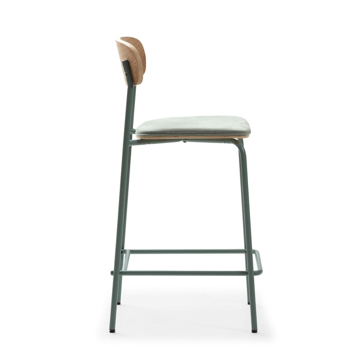 HOCKERN (Set aus 2) aus stoff mit schwarzen metallbeinen - adriana 42/48/66 cm - Hellblau, Textil (48/66/42cm) - Calicosy