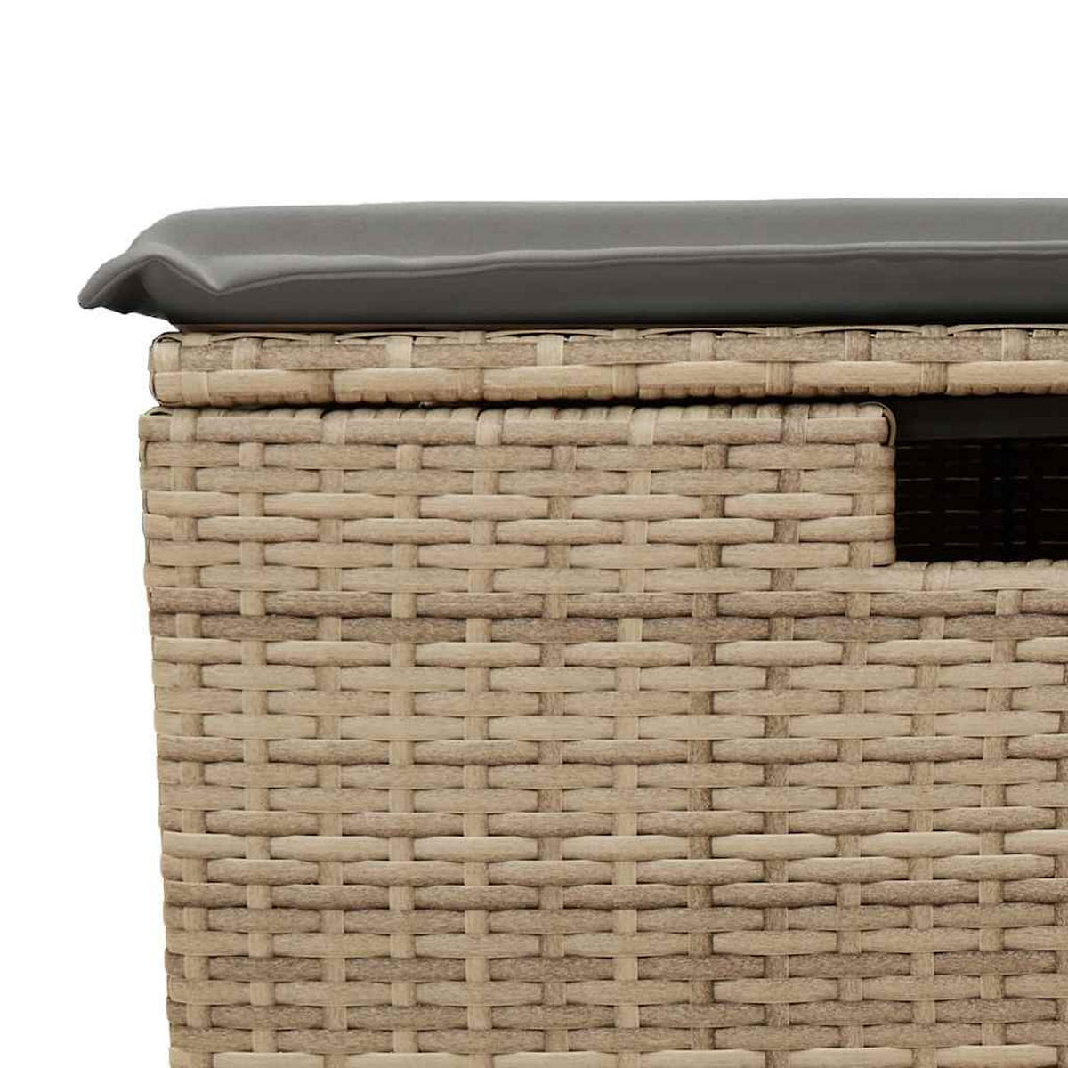 GARTEN-SOFAGARNITUR 4-TLG. Mit Kissen Beige Poly Rattan - Beige/Hellgrau, Kunststoff - vidaXL
