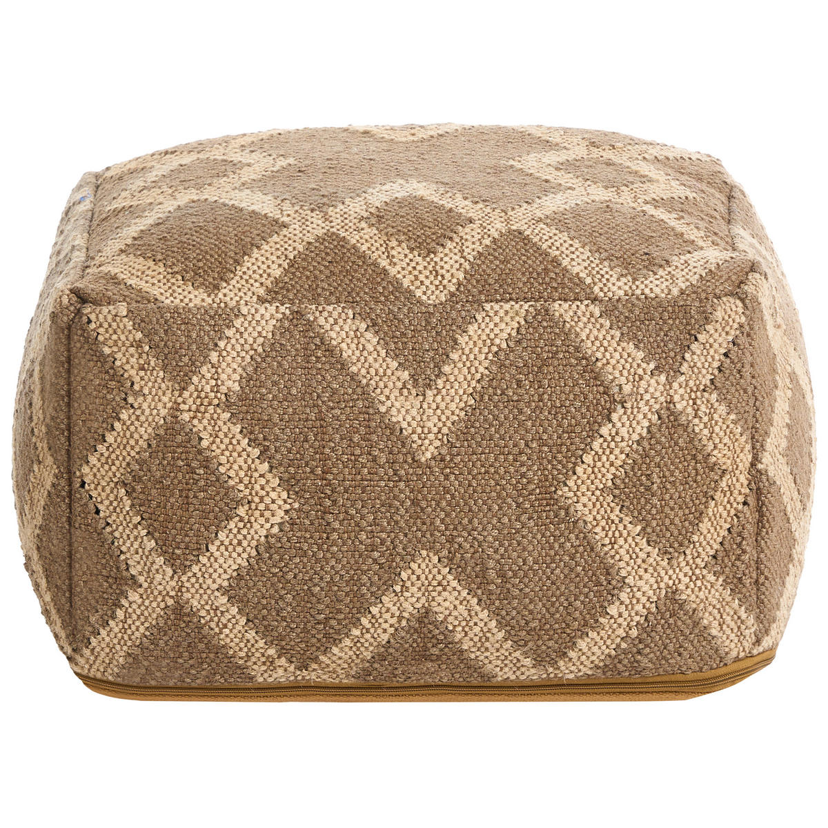POUF Jute Hellbraun Gopi - Hellbraun/Beige, Textil (50/30/50cm) - Beliani