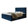 BOXBETT DENVER mit 2 Bettkästen, 160x200, Farbe: Dunkelblau, Velourstoff, Doppelbett mit Bonell-Matratze - Dunkelblau, Holz/Kunststoff (160/200cm) - Alpi-Möbel