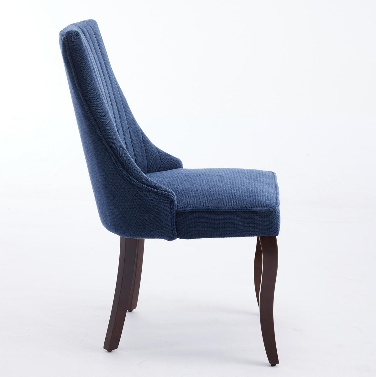 ESSZIMMERSTUHL 2er-Set mit hoher Rückenlehne Chenille Blau - Blau, Holz (50/95.5/64cm) - Meubliv