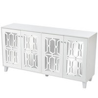 KOMMODE aus MDF 160x40x84cm in Weiß mit Spiegeloberfläche - Weiß, Holzwerkstoff (160/84/40cm) - Modfu