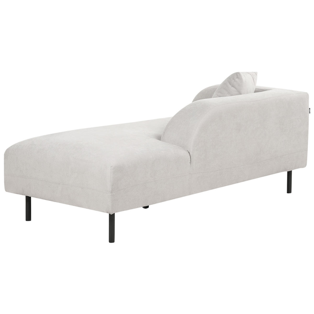 CHAISELONGUE Samtstoff hellgrau linksseitig Le Crau - Schwarz/Grau, Textil (170/65/84cm) - Beliani