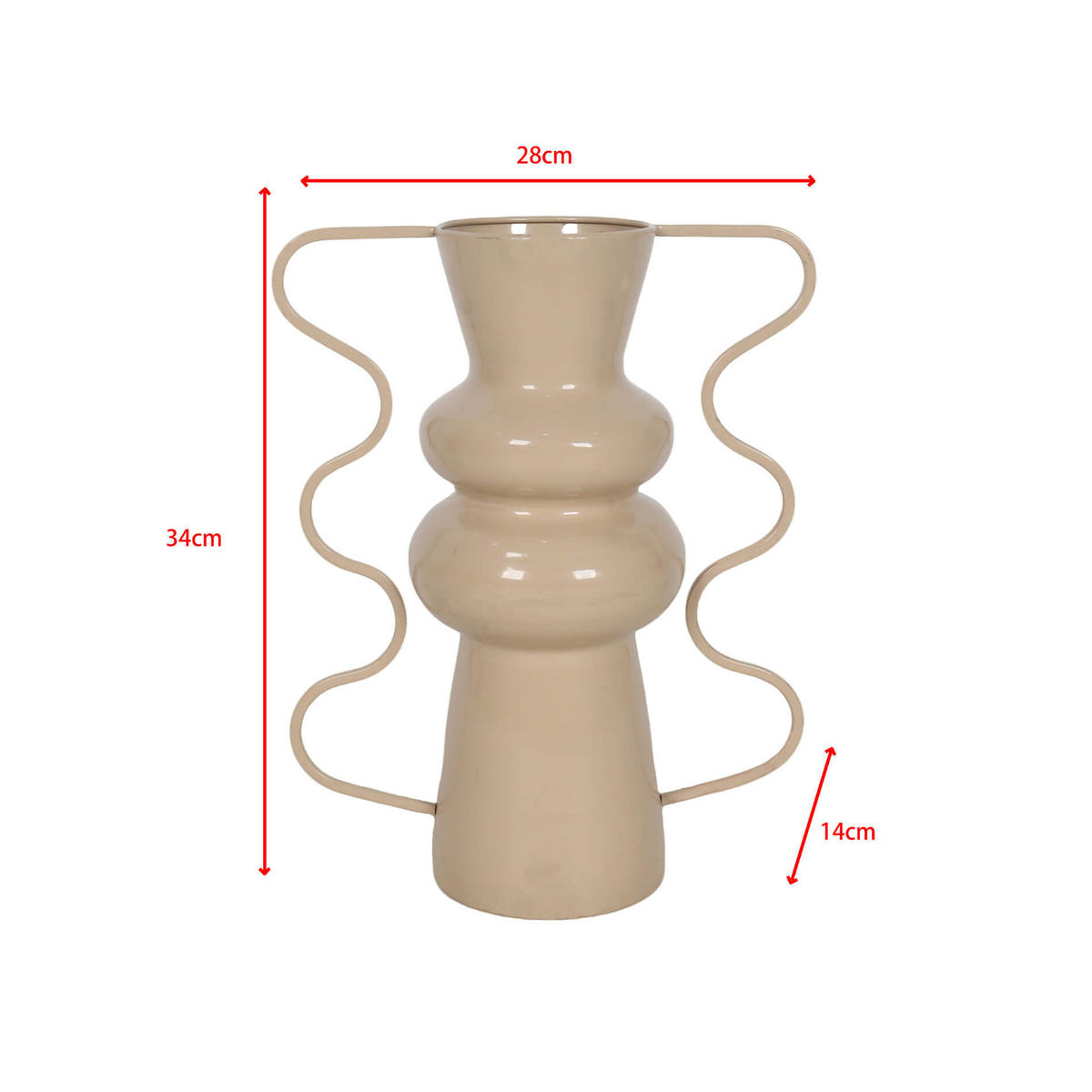 BLUMENTOPF Beige 34/28/14 - Beige, Metall (34cm) - Mobili Rebecca
