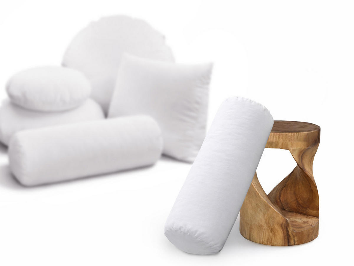 KISSENROLLE PublikUp gefüllt mit Schaumstoffflocken 25/70 cm - Weiß, Naturmaterialien/Textil (25/70cm) - beties Heimtextil