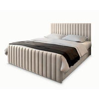 BOXBETT ARION 180x200 cm mit Matratze und Topper, H2+H3 - Beige - Beige, Holz (180/200cm) - MASSENO
