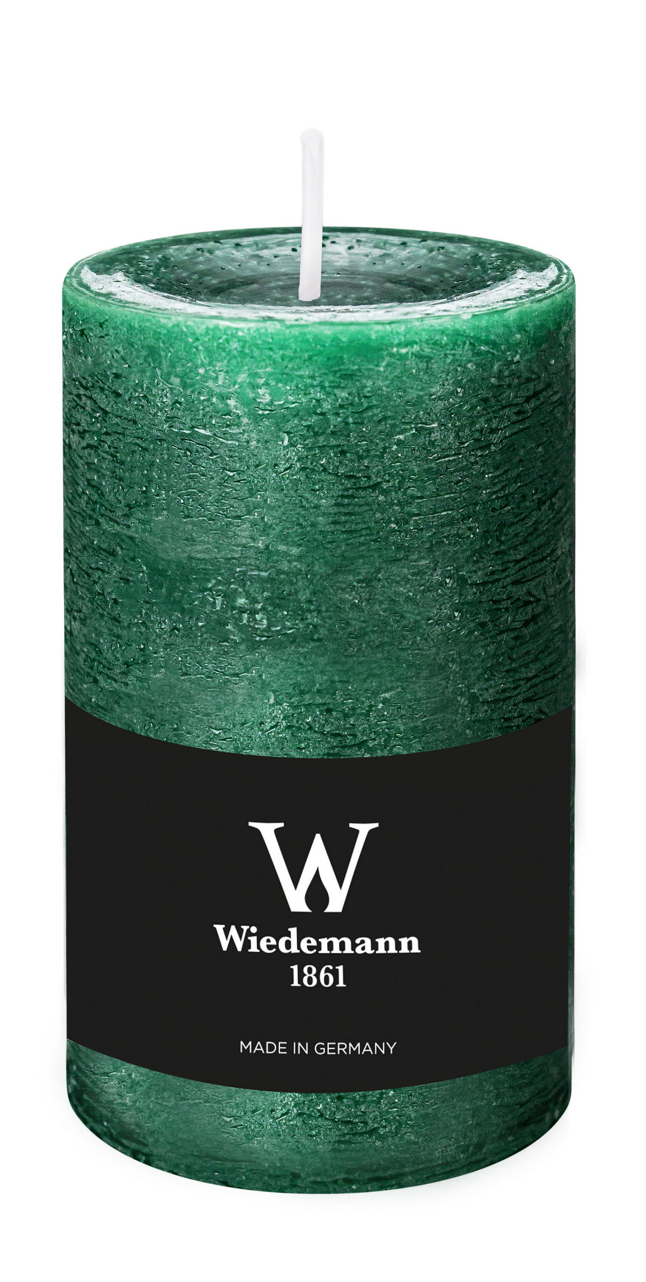 STUMPENKERZE Rustik Marble Style Seegrün 130 x Ø 68 mm, 1 Stück - Mooreichefarben, Paraffin (7/13cm) - Wiedemann Kerzen