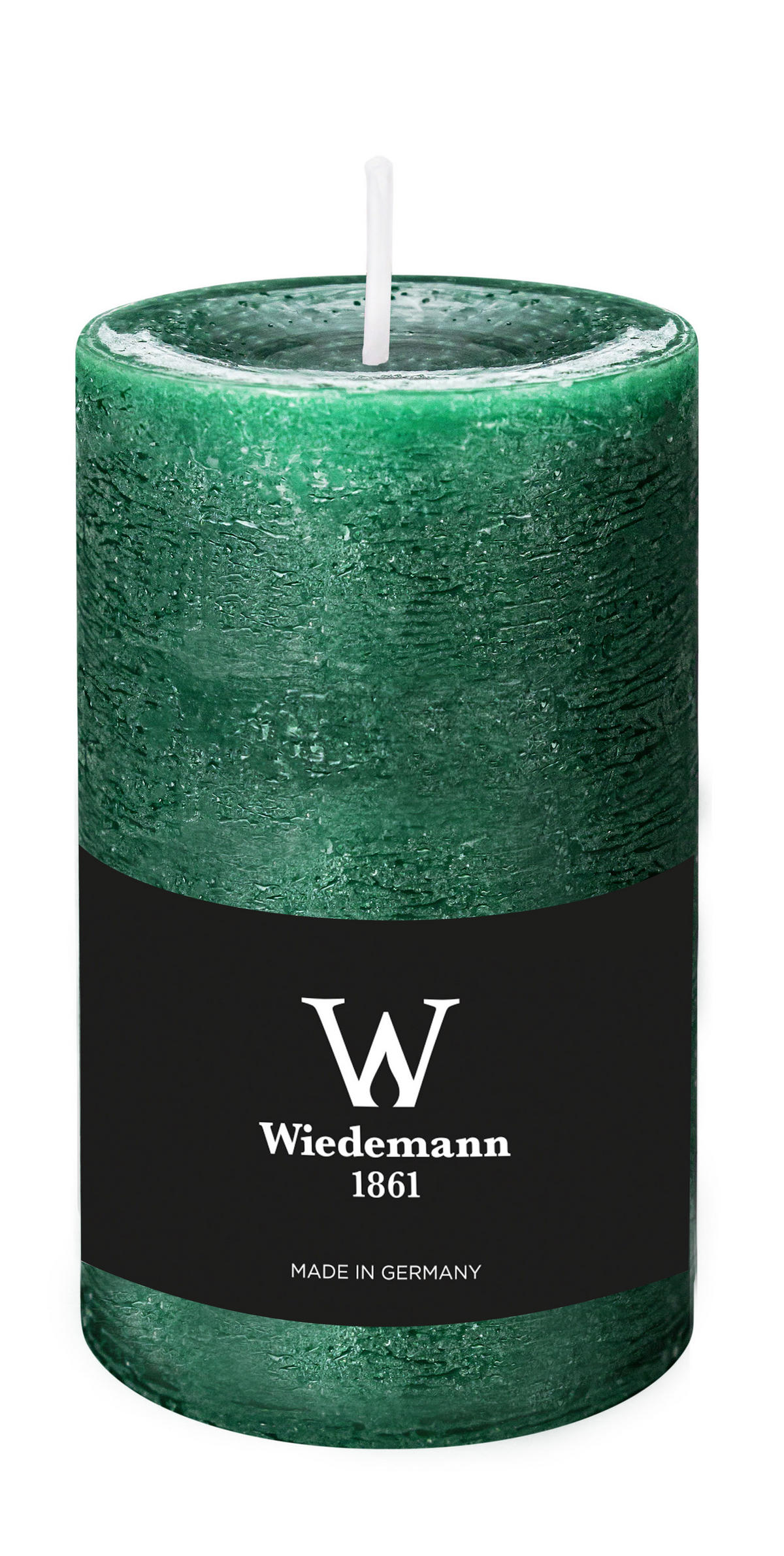 STUMPENKERZE Rustik Marble Style Seegrün 130 x Ø 68 mm, 1 Stück - Mooreichefarben, Paraffin (7/13cm) - Wiedemann Kerzen