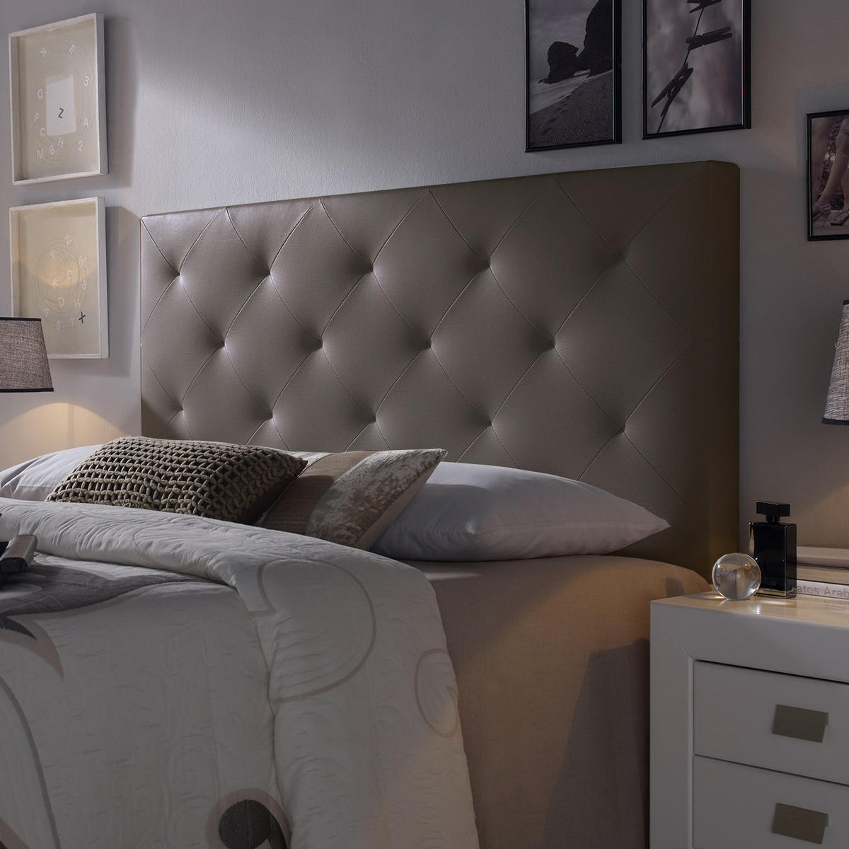 KOPFTEIL 140x60 cm Rombo Schoko - Braun, Fell (8/60/140cm) - VS Venta-stock