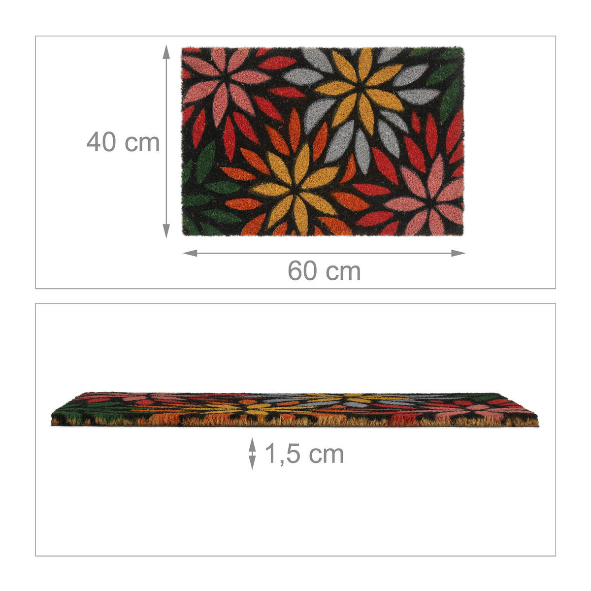 FUSSMATTE - Multicolor, Kunststoff/Textil (60/40cm) - Relaxdays