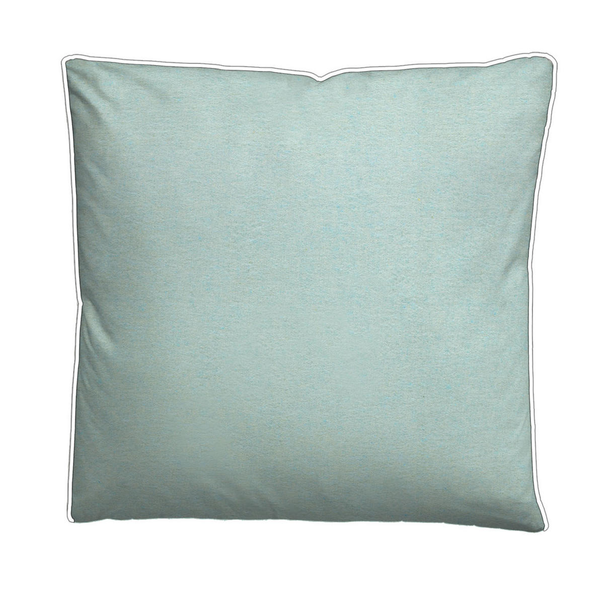 BETTWÄSCHE-GARNITUR Premium Biber Melange UNI minze, 135x200 cm + 80x80 cm - Mintgrün, Textil (135/200cm) - biberna